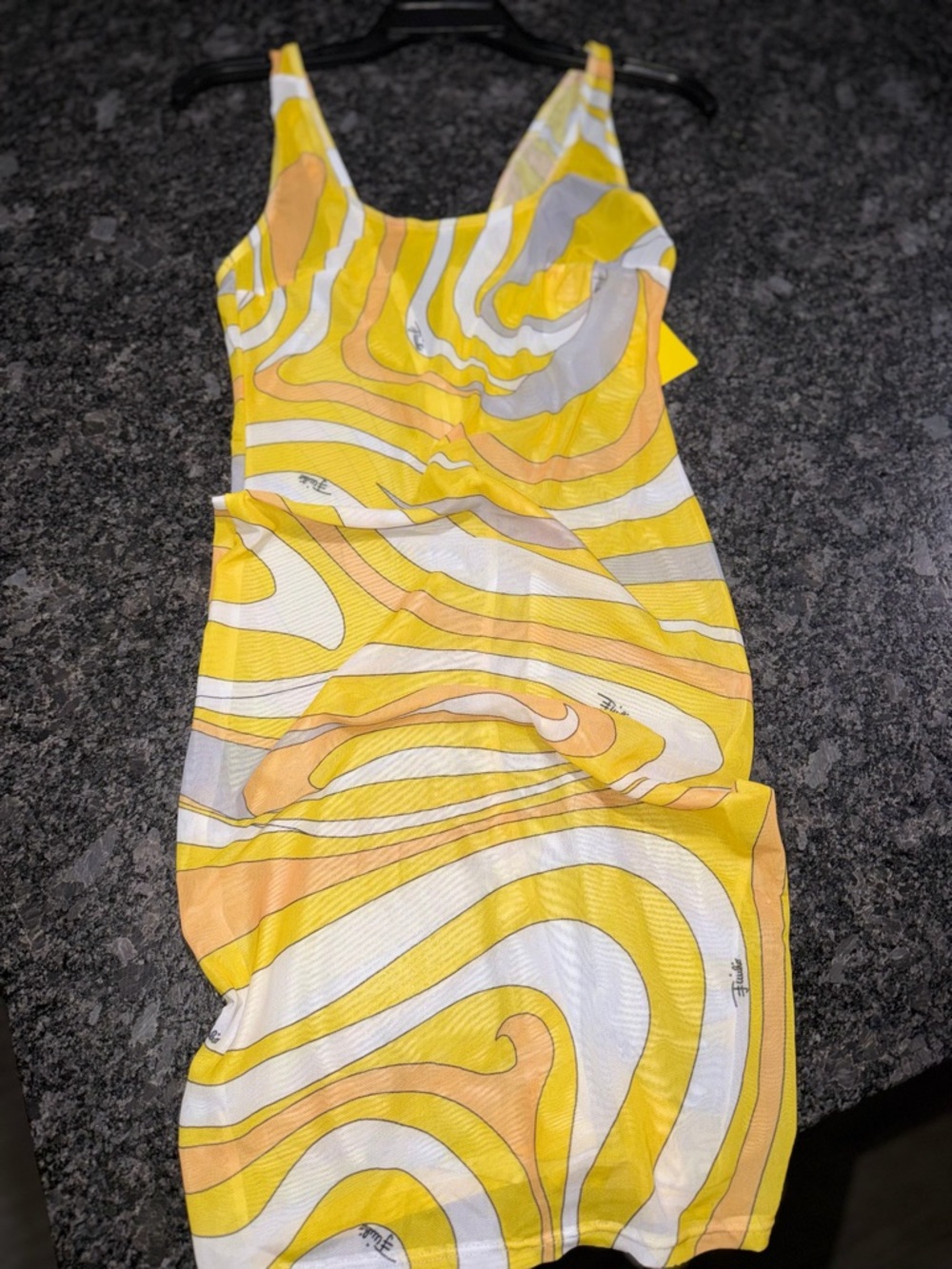 Emilio Marmo Pucci Yellow White Swirl Beach Coverup